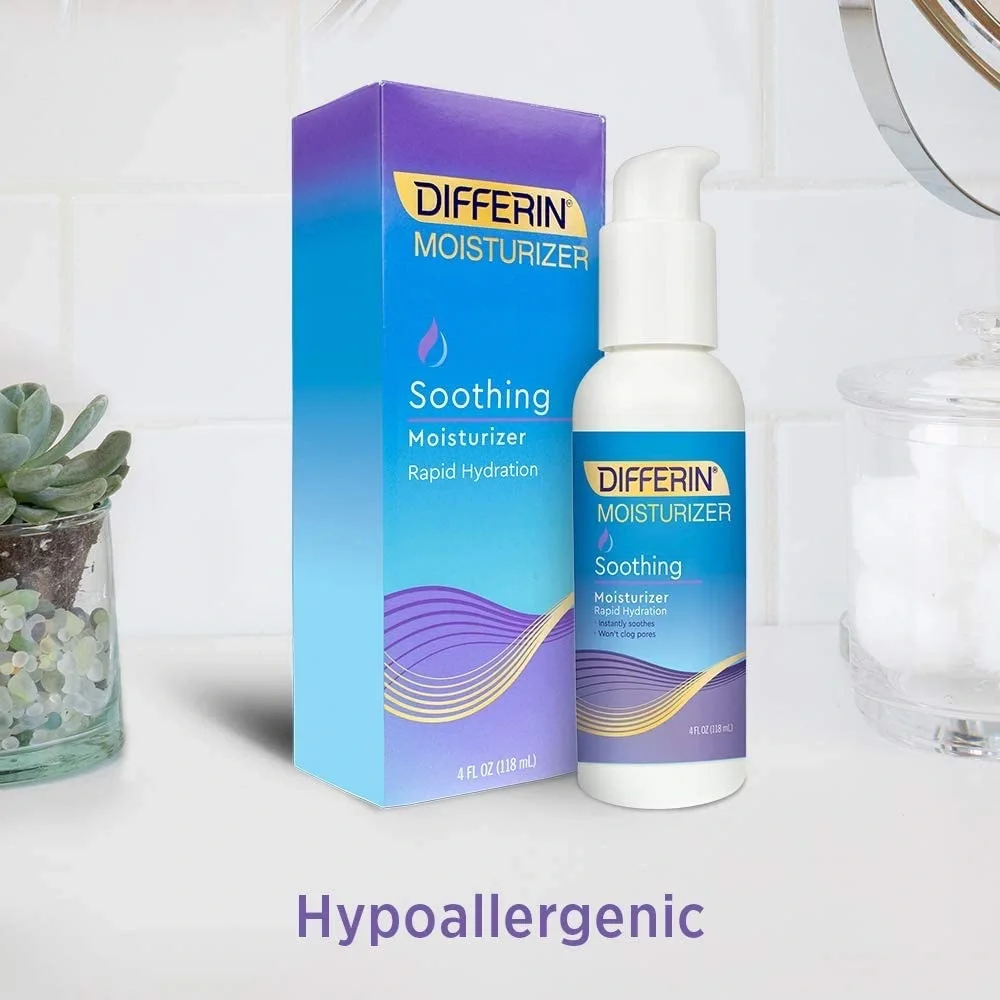 Differin Face Moisturizer Soothing Lotion for Face and Body,Gentle Skin Care
